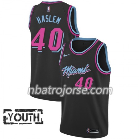 Barn Miami Heat Tröja Udonis Haslem 40 2018-19 Nike City Edition Svart Swingman